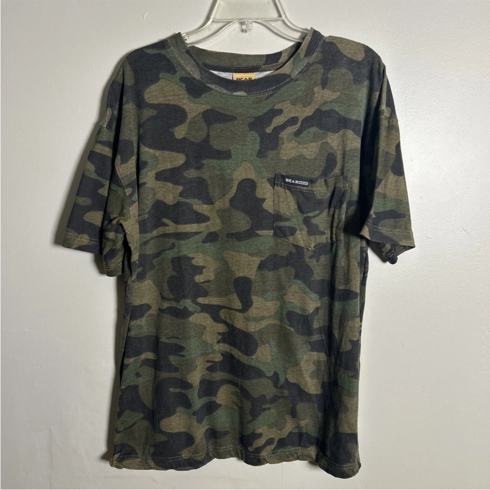 Bear River Workwear Camouflage Pocket T-Shirt Oversized Medium 100% Cotton